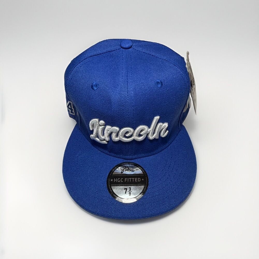 Headgear Classics Lincoln 34 He Got Game Fitted Hat 7 3/8 Blue NWT